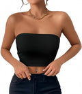 Crop top a tubo donna senza spalline
