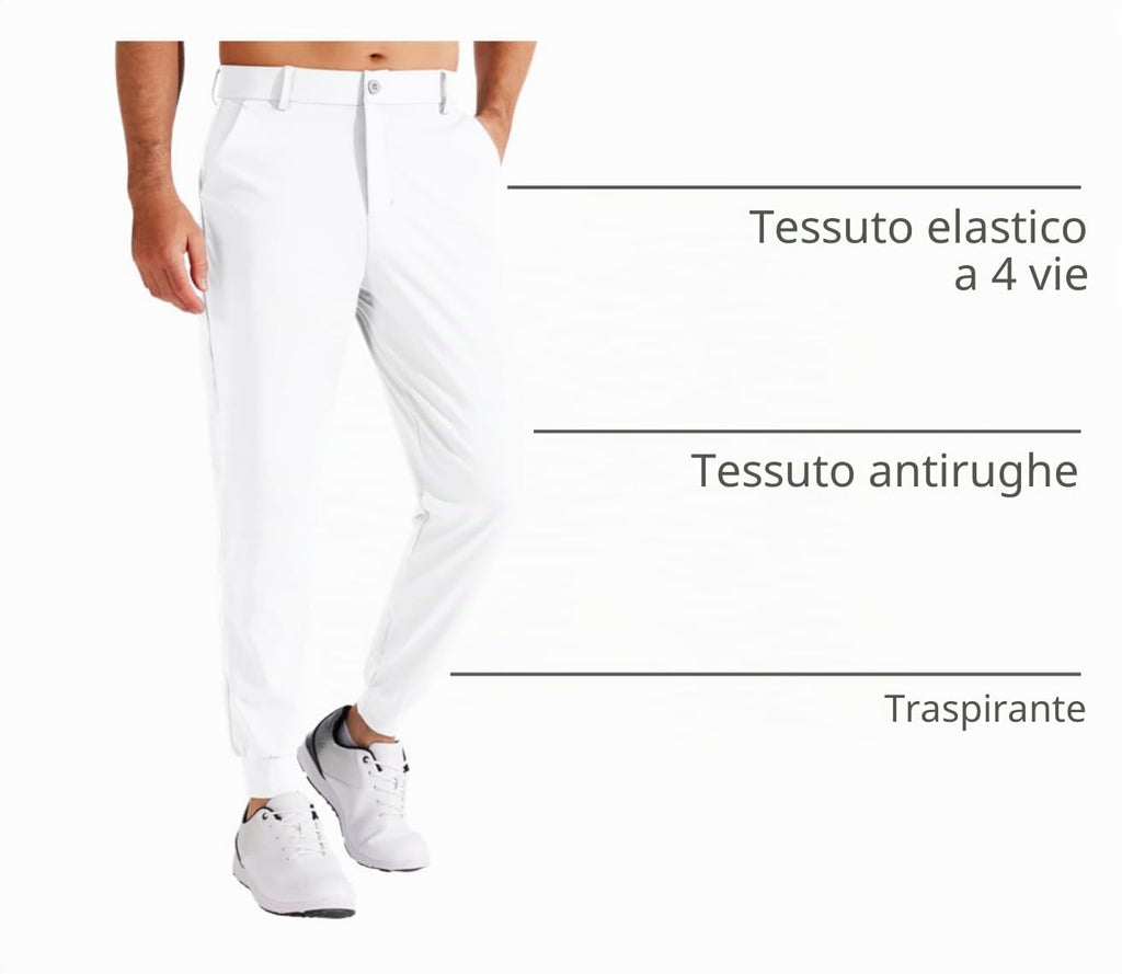 Pantaloni da Golf da Uomo Elasticizzati Slim Fit