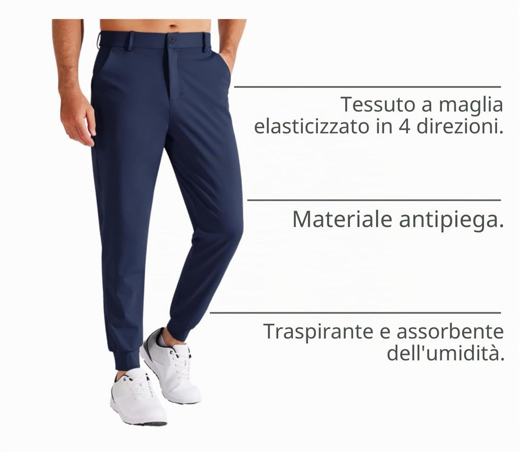 Pantaloni da Golf da Uomo Elasticizzati Slim Fit