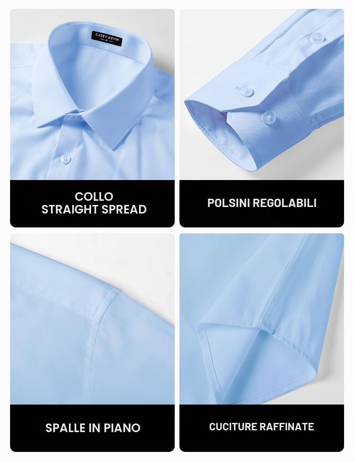 Camicia uomo manica lunga idrorepellente e antimacchia