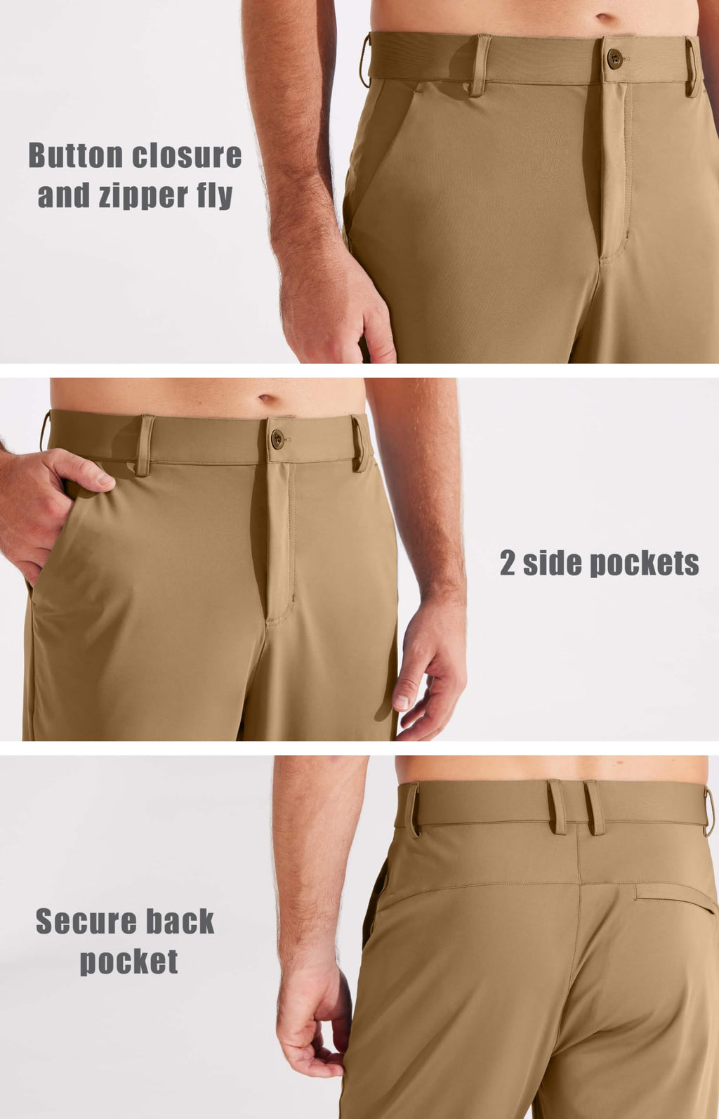 Pantaloni da Golf da Uomo Elasticizzati Slim Fit