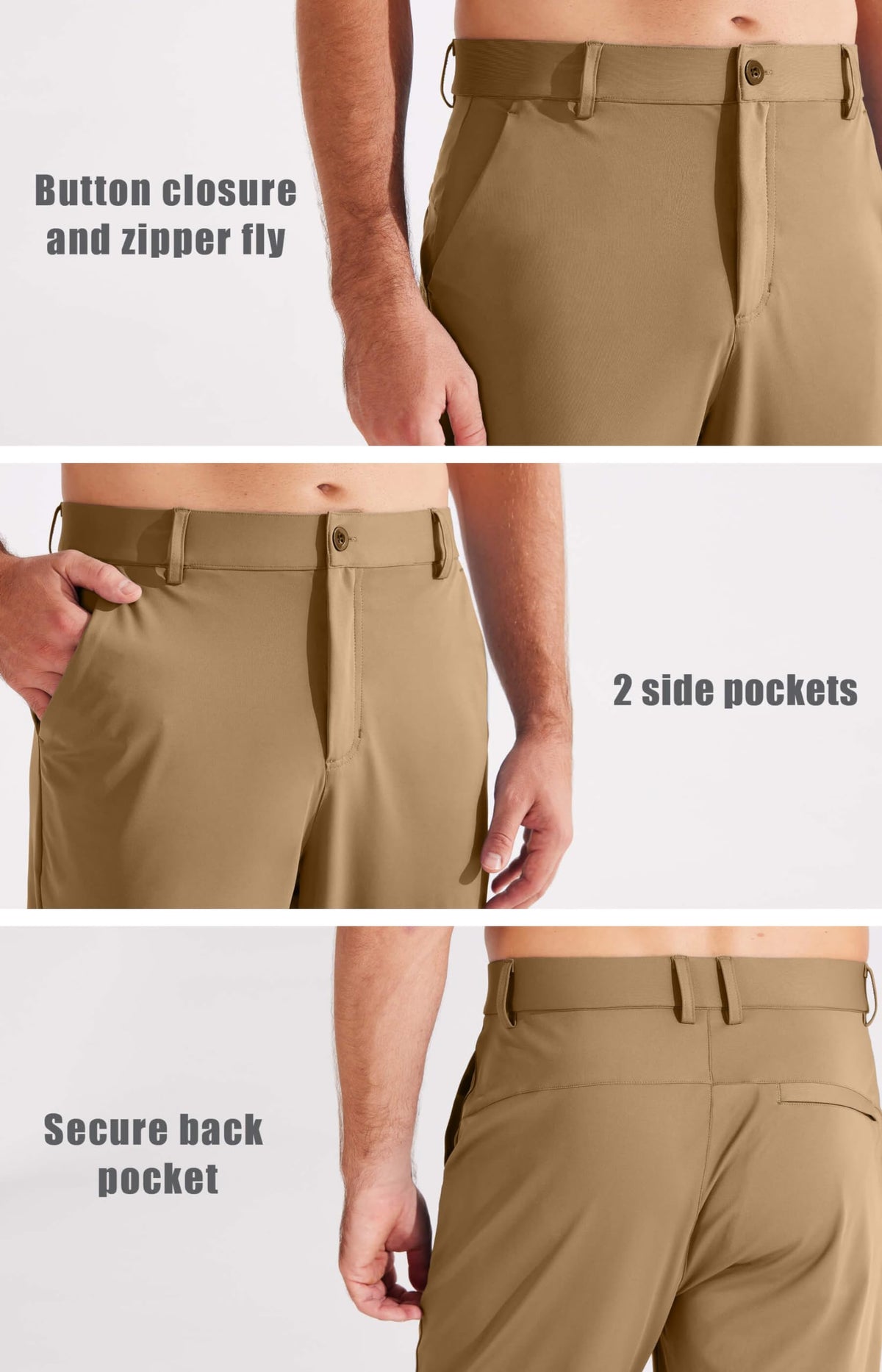 Pantaloni da Golf da Uomo Elasticizzati Slim Fit