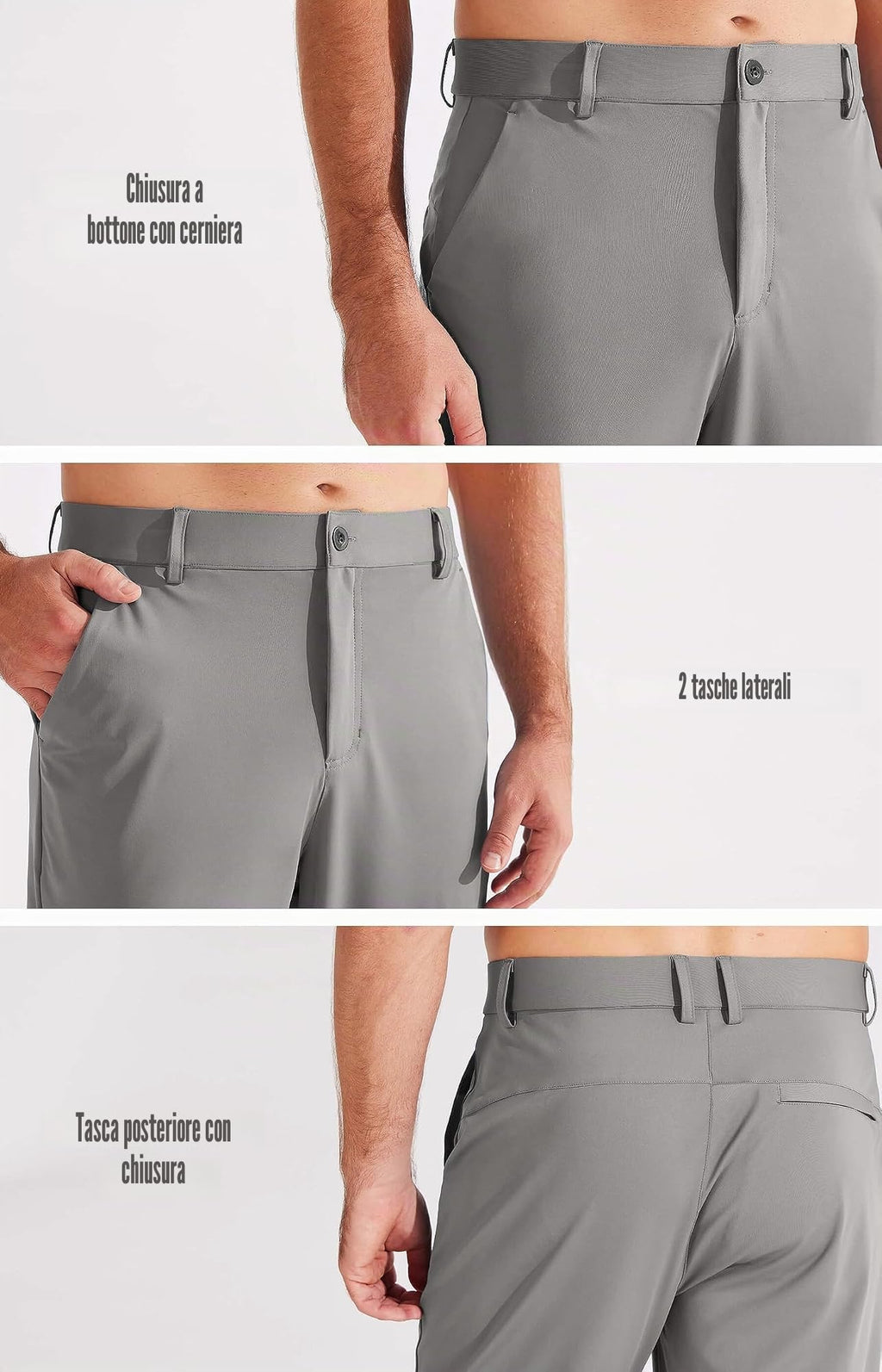 Pantaloni da Golf da Uomo Elasticizzati Slim Fit