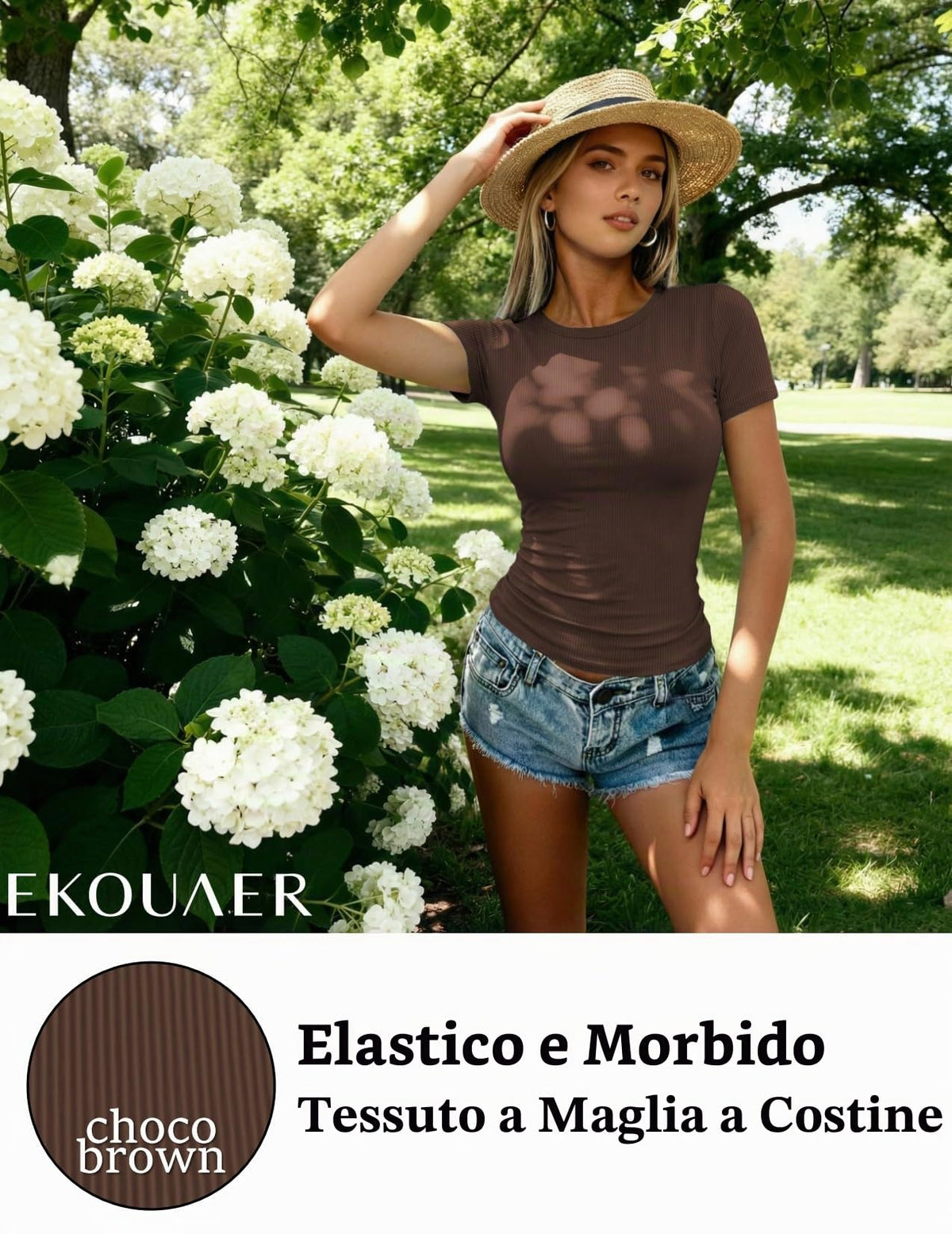 Set 3 t-shirt donna a maniche corte, girocollo, aderenti