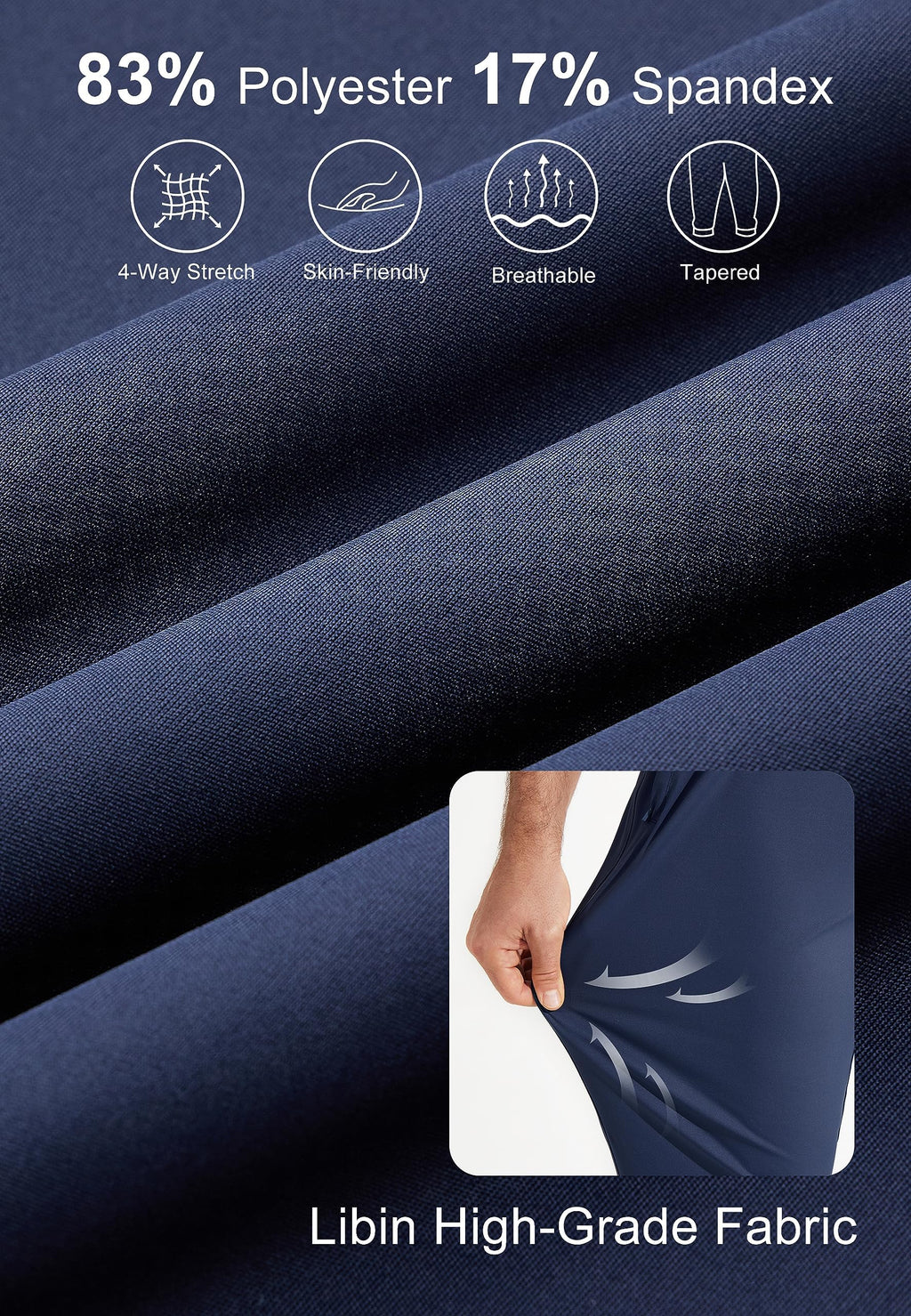 Pantaloni da Golf da Uomo Elasticizzati Slim Fit