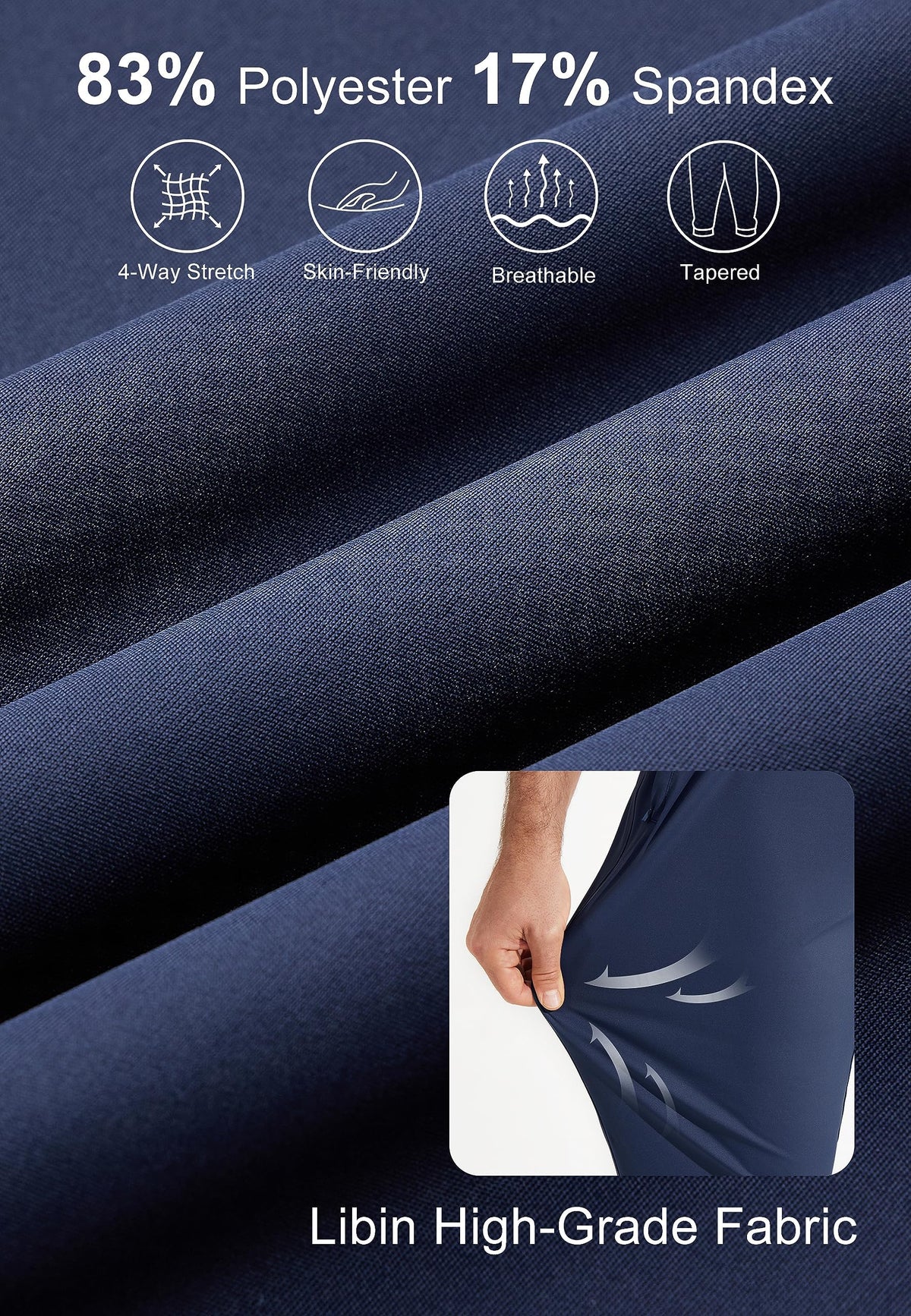 Pantaloni da Golf da Uomo Elasticizzati Slim Fit