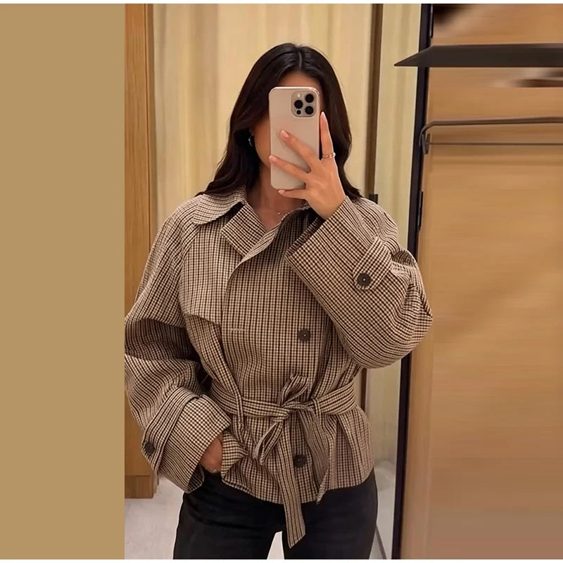 Cappotto da Donna a Quadri Vintage