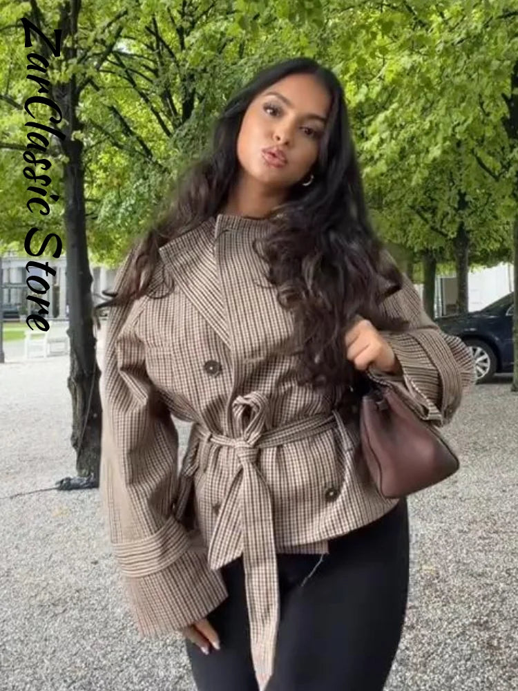 Cappotto da Donna a Quadri Vintage